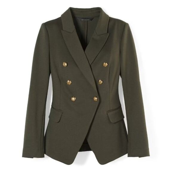White House Black Market WHBM® Studio Blazer Sergeant/Olive - Picture 3 of 5